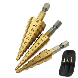 3-12Mm 4-12Mm 4-20Mm Stap Cone Boor Hole Cutter Dint Tool hex Shank Stap Boren Schacht Gecoate Metalen Boor