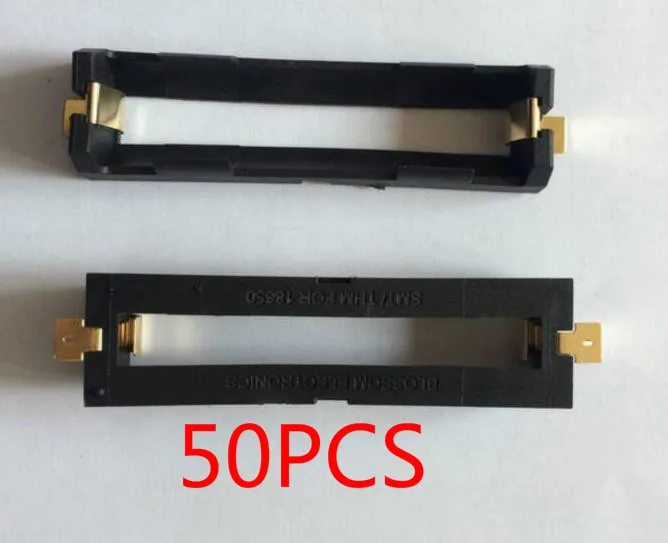 

50Pcs/lot High Quality 1X 18650 Battery Holder SMD With Bronze Pins 18650 Battery Storage Box TBH-18650-2C-SMT