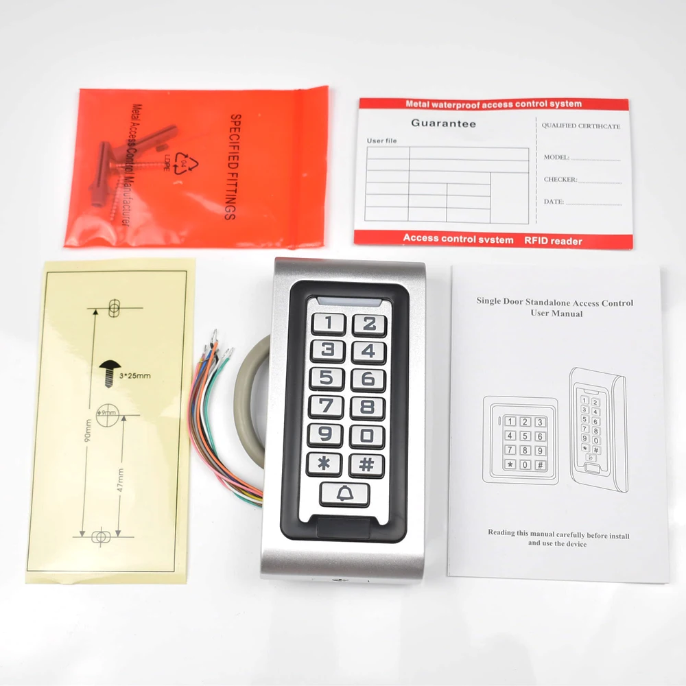 

IP68 Keypad RFID 13.56mhz Access Control System Proximity Card Standalone 2000 Users Door Access Control Waterproof Metal Case