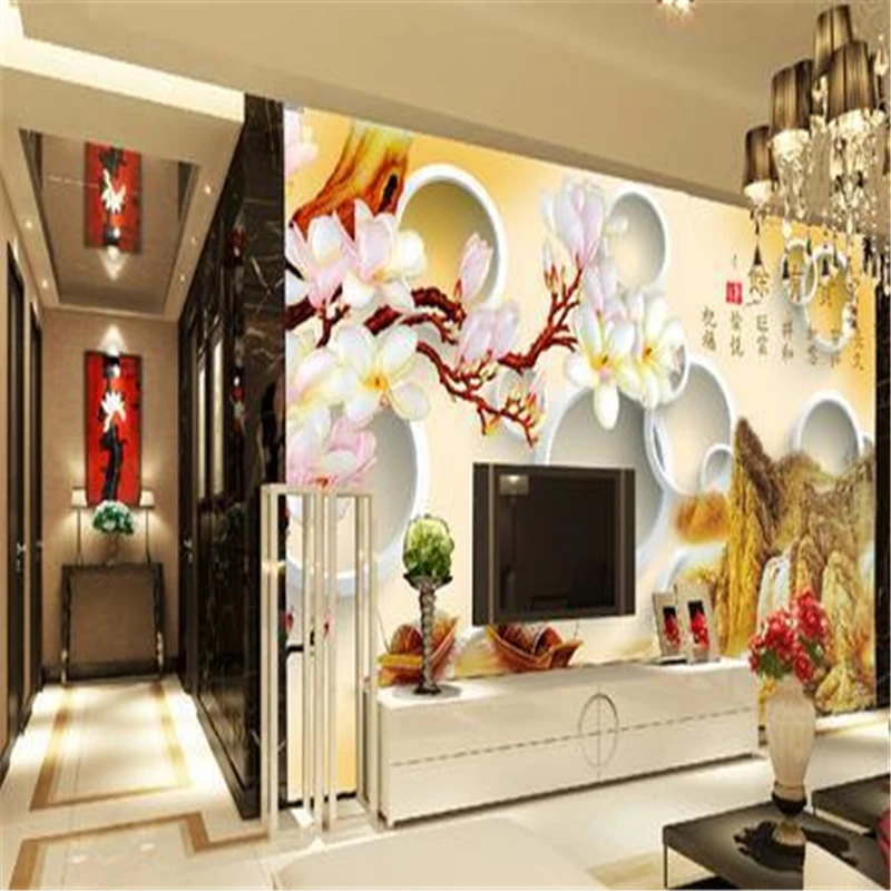 beibehang 3d stereoscopic wallpaper living room TV backdrop peony custom home decorative painting large murals for living room