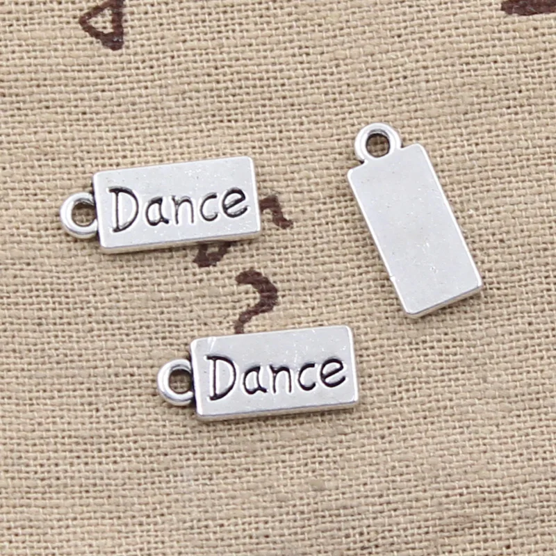 15pcs Charms Plates Dance 7x17mm Antique Making Pendant fit,Vintage Tibetan Silver color,DIY Handmade Jewelry