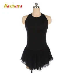 Figure Skating Skirt Woman Sexy Black Sleeveless Dress Girl Professional Skating Skirt To Use