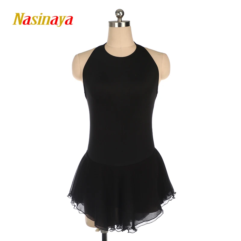 Figure Skating Skirt Woman Sexy Black Sleeveless Dress Girl Professional Skating Skirt To Use