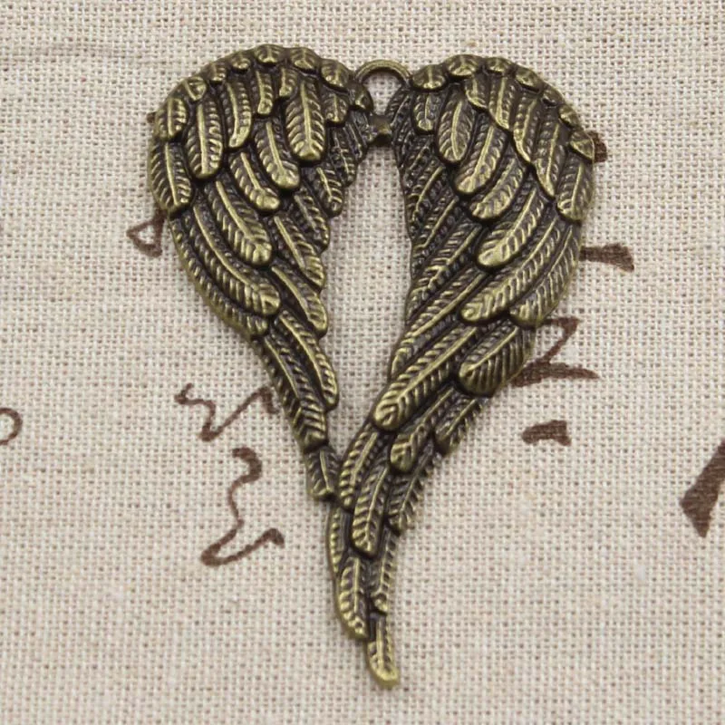 2pcs Charms Big Angel Wings 67x42mm Antique Bronze Silver Color Plated Pendants Making DIY Handmade Tibetan Finding Jewelry