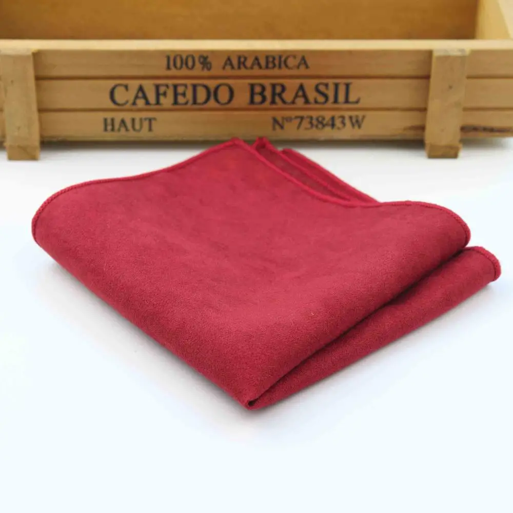 Two-Sided Solid Micro Suede Pocket Square for Men, Soft and Stylish