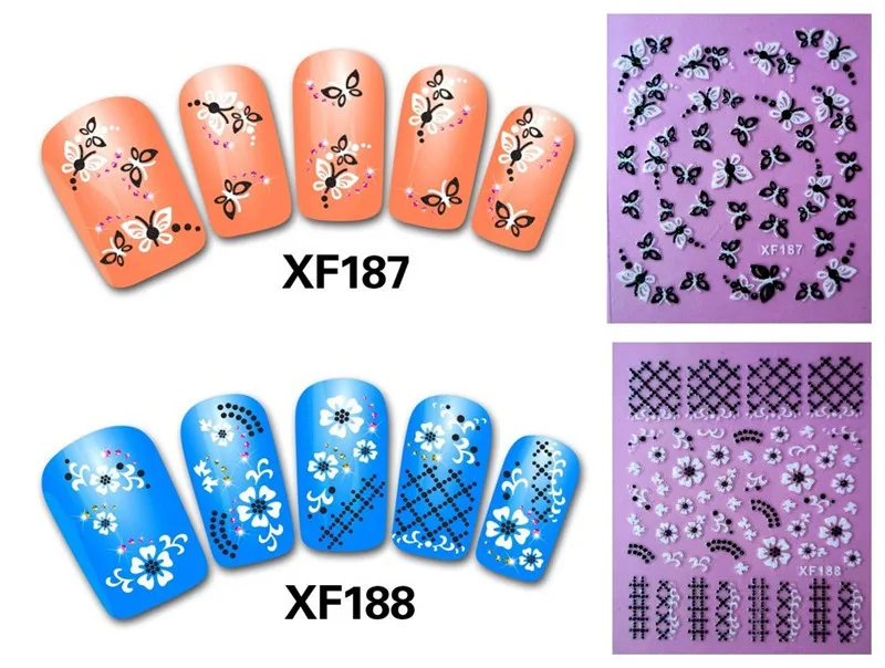 20 Desain 3D Stiker Kuku Dekorasi Nail Art Nail Art Stiker Dropshipping