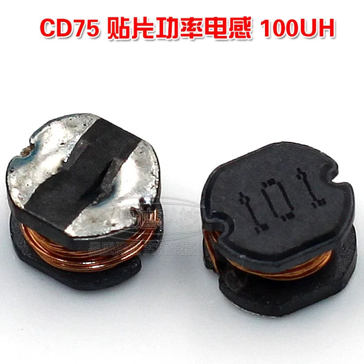 Chip Inductor CD75 100UH Zeefdruk 101 Draad Wond Power Spoel Grootte 7.8*7.5*3.5