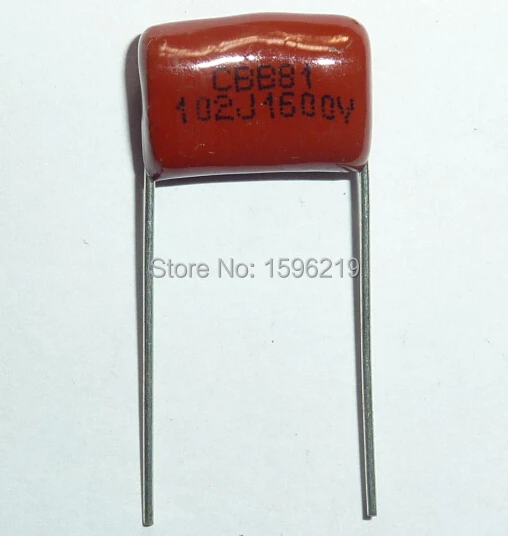 

50pcs CBB capacitor 102 1600V 102J 1.6KV 1000pF 1nF P15 CBB81 Metallized Polypropylene Film Capacitor