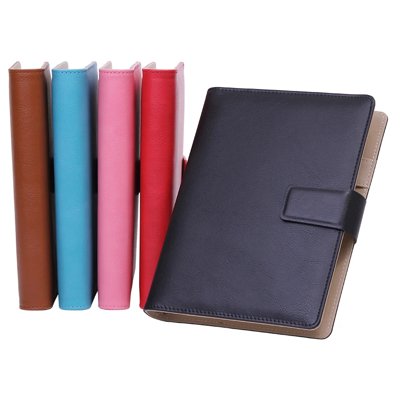 A5 B5 business handmade PU leather notebook lined spiral paper hardcover diary journal  week planner agenda organizer binder