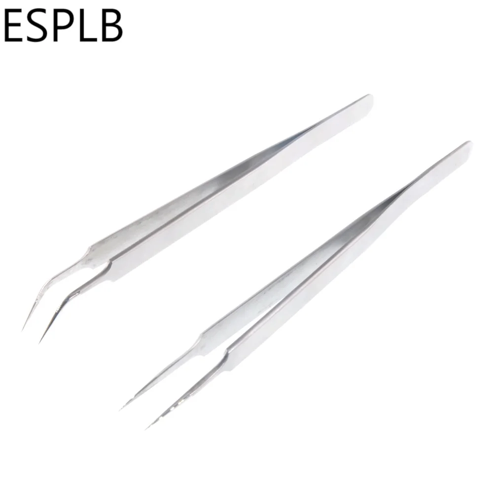 160mm Long Ultra Precision Stainless Steel Tweezers Industry Straight Curved Electronic Pointed Tweezers for Phone Repair