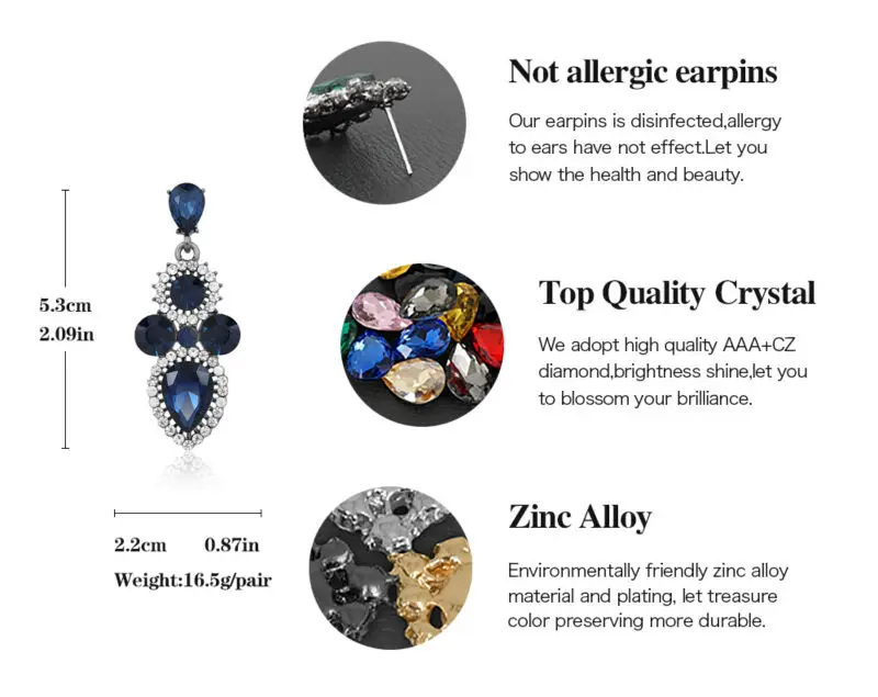 VEYO Crystal Earring for Woman Classic Drop Earrings Round Rhinestone Earrings Top Quality Fashion Jewelry