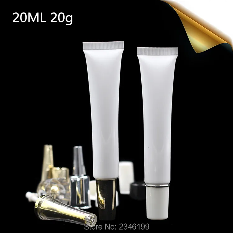 

20ML 20g 100pcs/Lot White Cosmetic Soft Tube BB CC Container, Eye Cream Hand Cream Packing Bottle Essence Ointment Tube