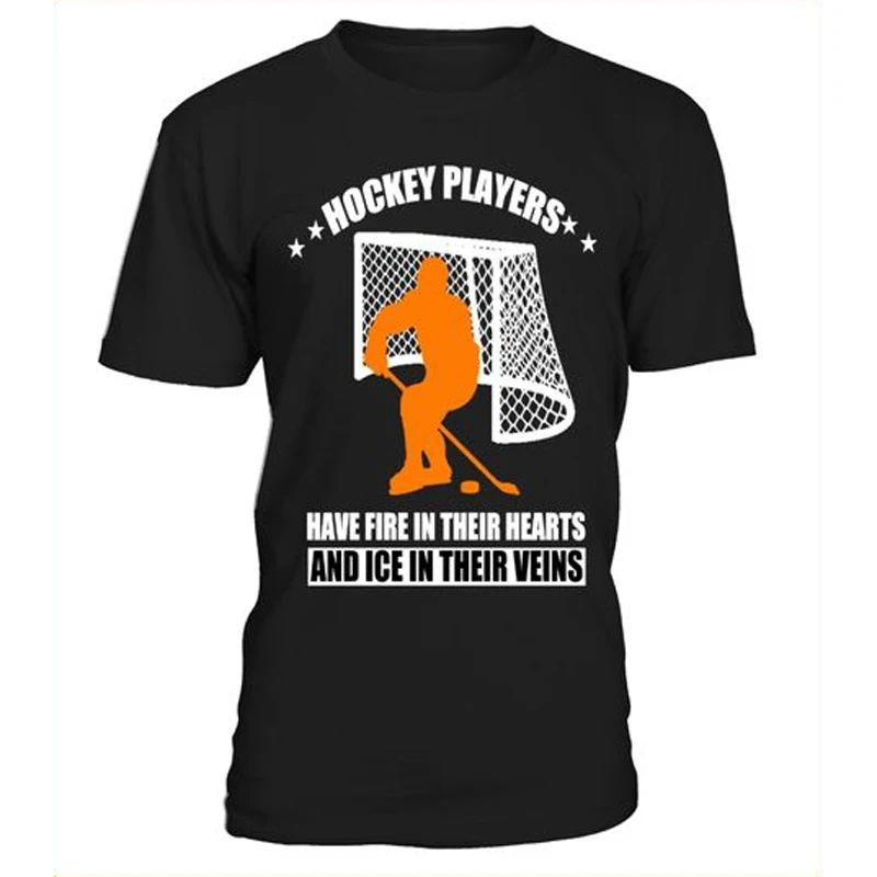 Hockey Fans Cotton Men's T Shirts With Printing Logos