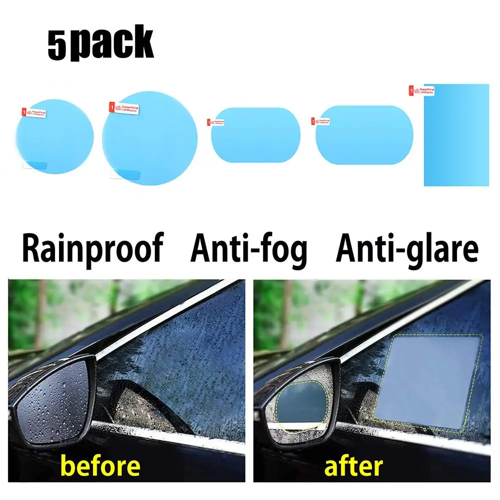 2pcs Car Rearview Mirror Waterproof Film Anti-Fog Rainproof Sticker Side Window Glass Film Auto Waterproof Rain Remover Sticker