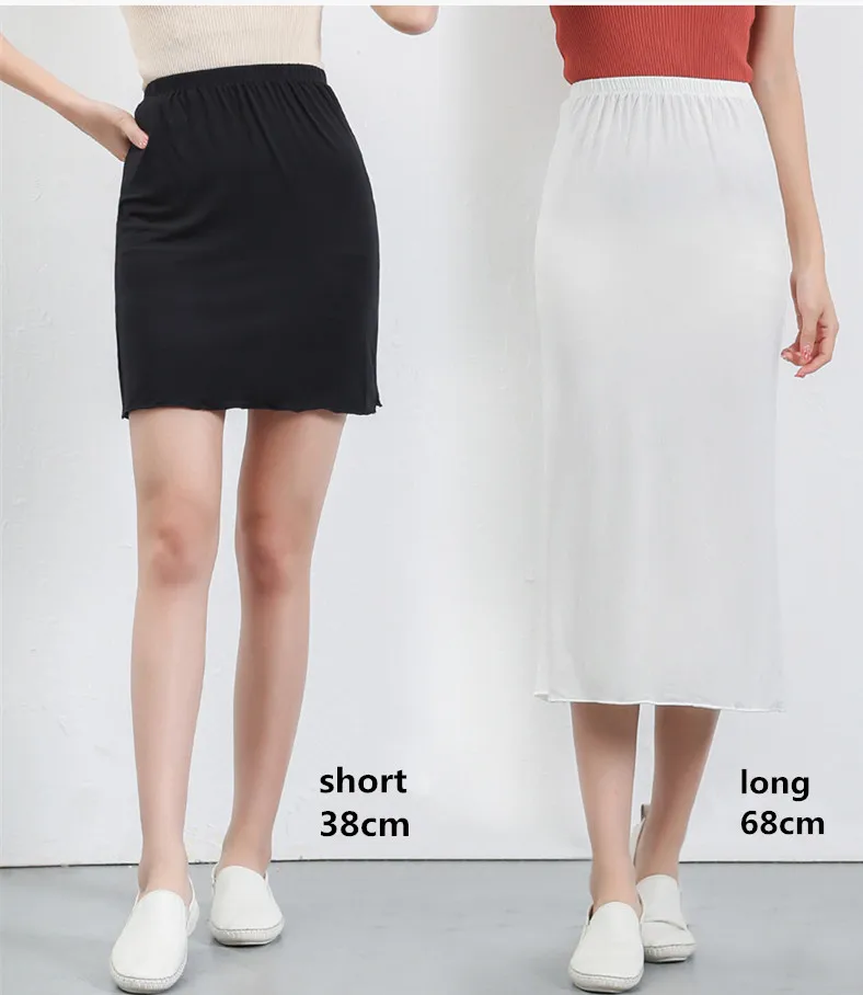 

Hot Sale 2019 Summer Women Sexy Modal Skirt Ladies Long and Short Underdress Women Casual Half Slips