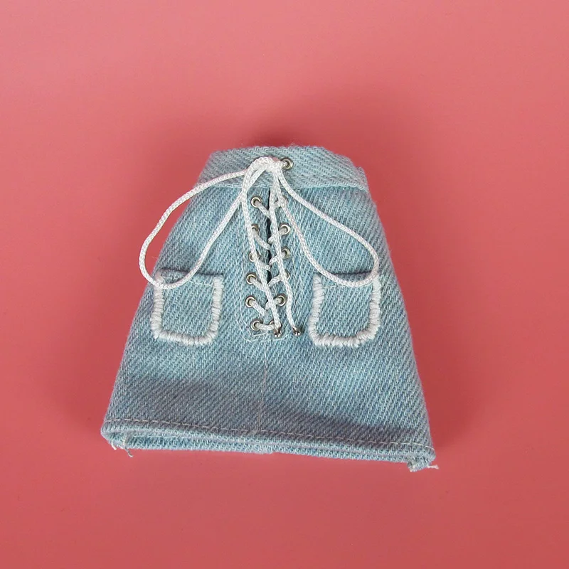 

T02-X521 Blyth st Doll clothes 1/3 1/4 1/6 bjd dolls Accessories handmade light blue Denim skirt 1pcs