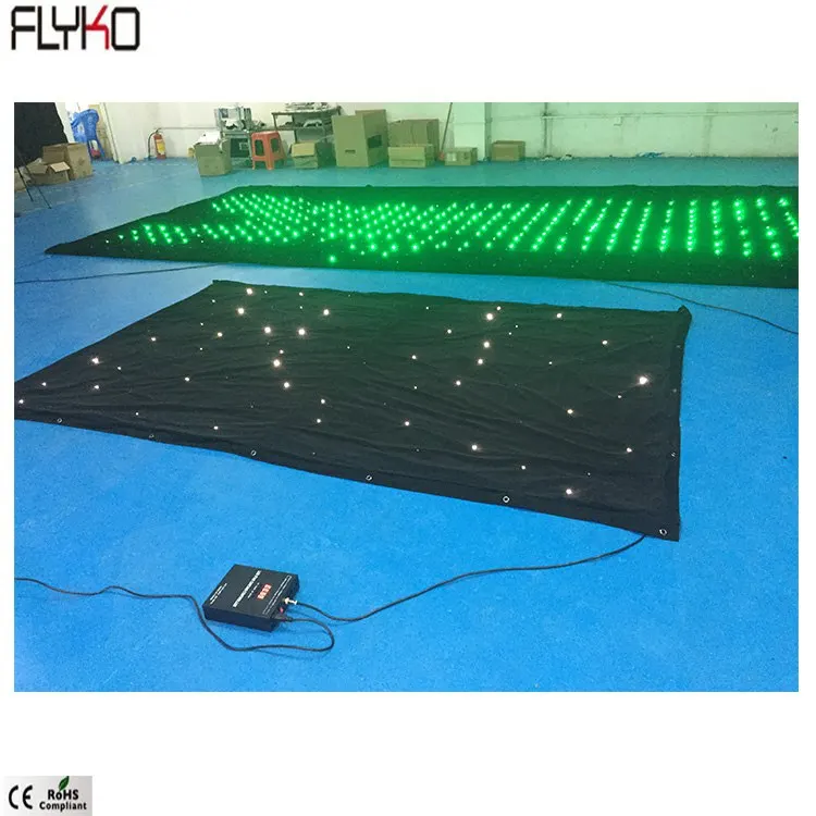 Dimmable wedding led star curtains 3x4m single white DMX function for Disco entertainment fashion theater