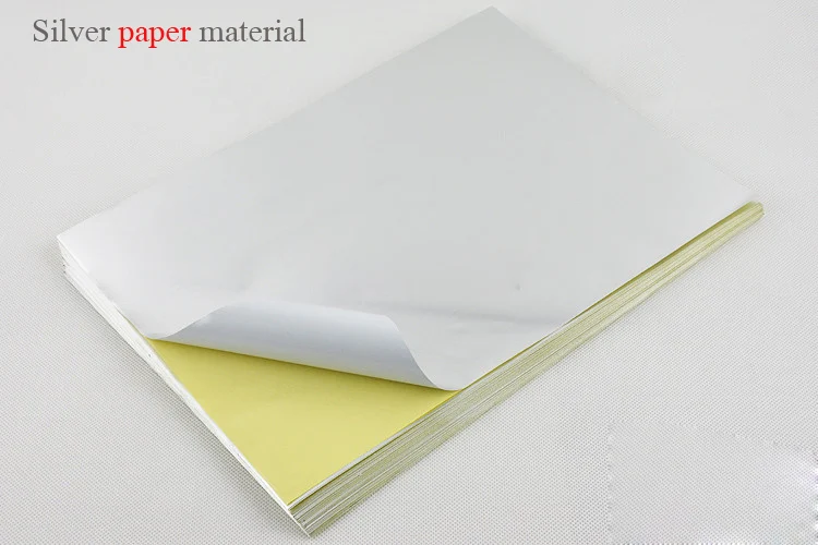 50 Sheets A4 Blank Matte Silver Label Paper Sheets For Laser Printer