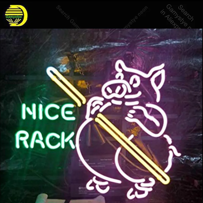 

Neon Sign for Nice Pack Bar Pub Hotel Real Glass Tube Pink Pig Neon Bulb Signboard decorate room Handcraft sign Light up sign