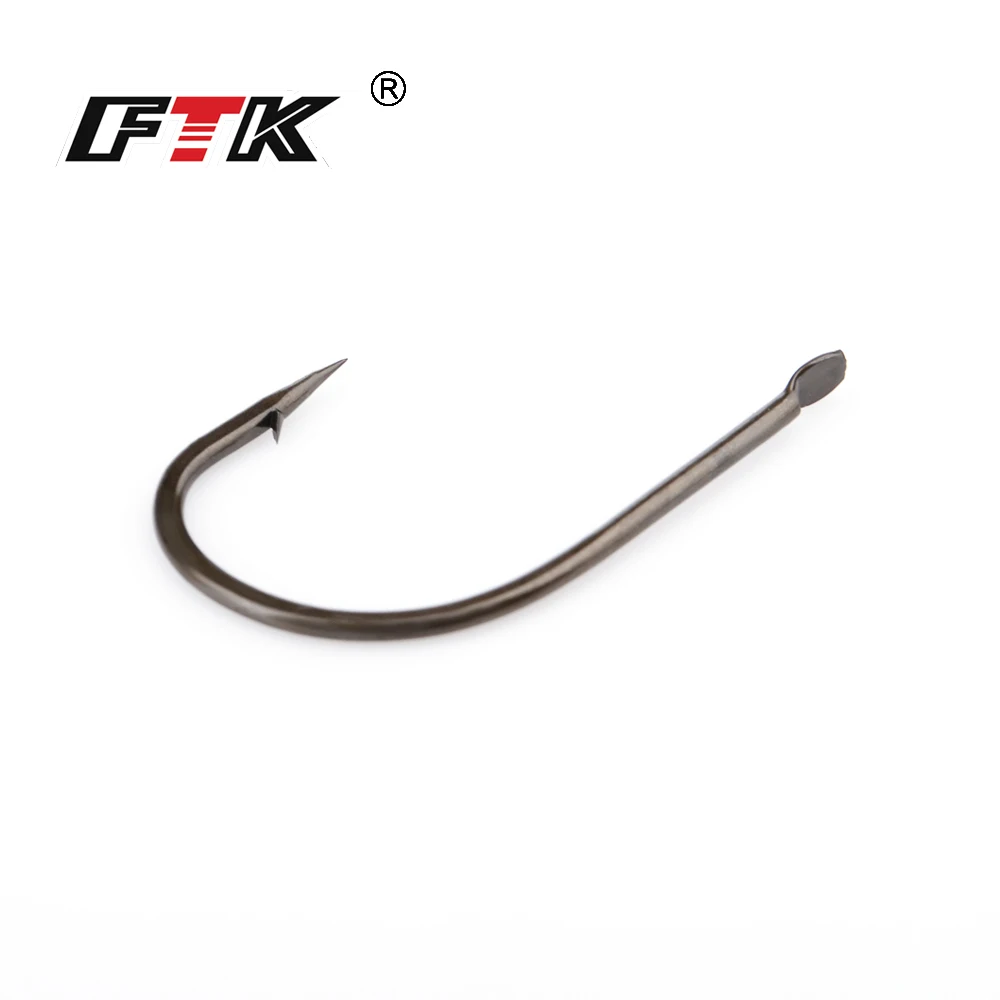 FTK 100Pcs/Lot New Flatted Round Barbed Hook 421BR SIZE1#-SIZE8# Fishing Hooks Jig Carp Anzol Fishhook Fishing Tackle