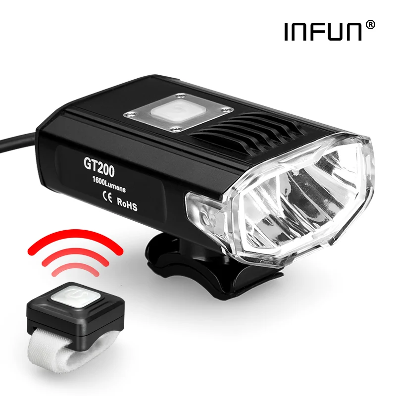 INFUN GT200 Bike Front Headlight Cycling Bicycle Rechargeable Flashlight 2200 Lumen