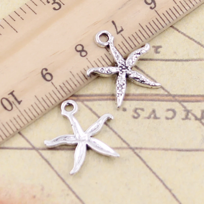 

30pcs Charms Starfish 19x17mm Tibetan Bronze Silver Color Pendants Antique Jewelry Making DIY Handmade Craft