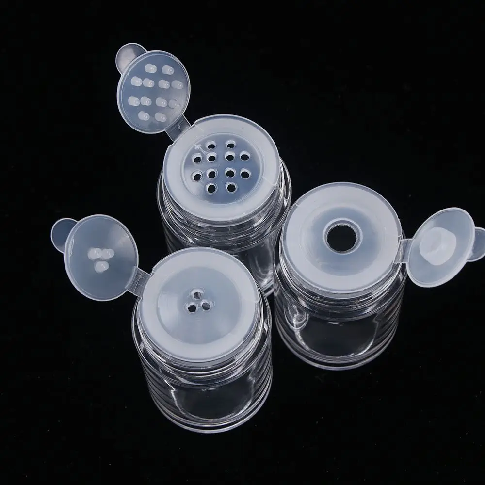 Tamiz cosmético vacío transparente de 10ml, tarros de polvo suelto, Mini contenedor con tapa de tornillo, botella DIY para herramientas de maquillaje, botellas rellenables, 1 ud.