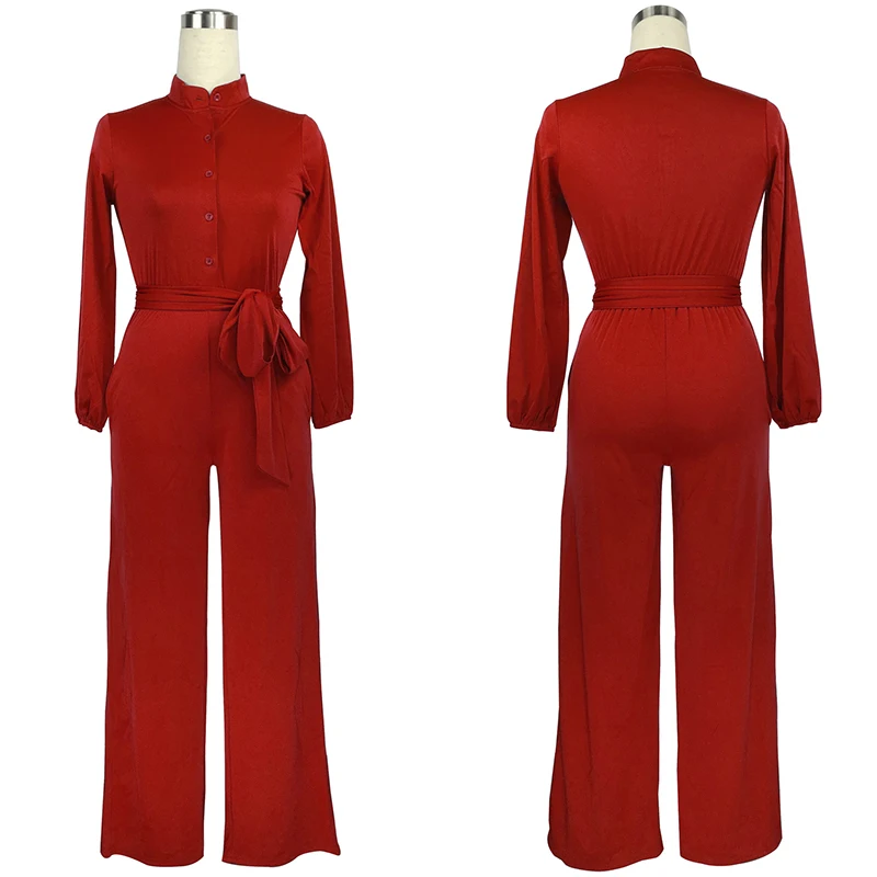 女性用ワイドレッグベルトジャンプスーツ,エレガントなオフィスウェア,ストレッチロンパース,長袖,バギー,ラグジュアリー,セレブ向けパーティー,ストレート