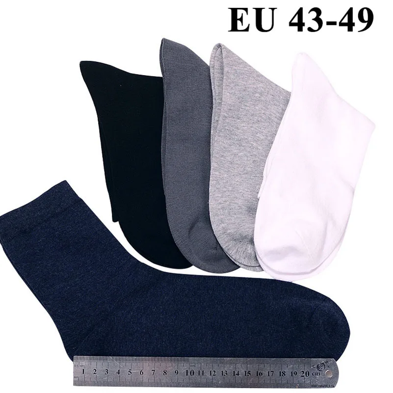 

10PCS=5 Pairs Men Cotton Socks Plus Extra Large Big Size 45,46,47,48,49 Business Dress Socks Long Tube Crew Meias Calcetines Sox