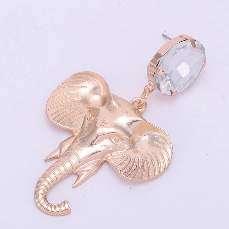 Sehuoran Zinc Alloy Earrings Elephant Head Drop Earrings For Woman Animal Pendients Oorbellen Aretes BrincosFashion Jewerly