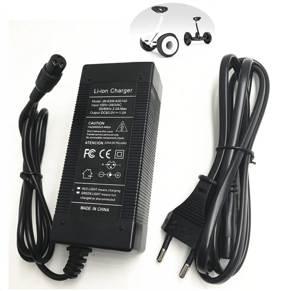 Output 63V 1A Charger Battery Supply for Xiaomi Ninebot Ninebot Mini Pro Xiaomi Ninebot Skateboard Accessories