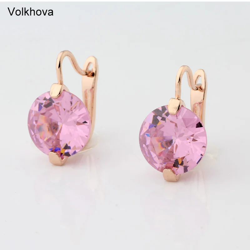 New Trend 2022 Round Colourful  Natural Zircon Dangle Earrings Women Fashion Simple Earrings For Girl Party