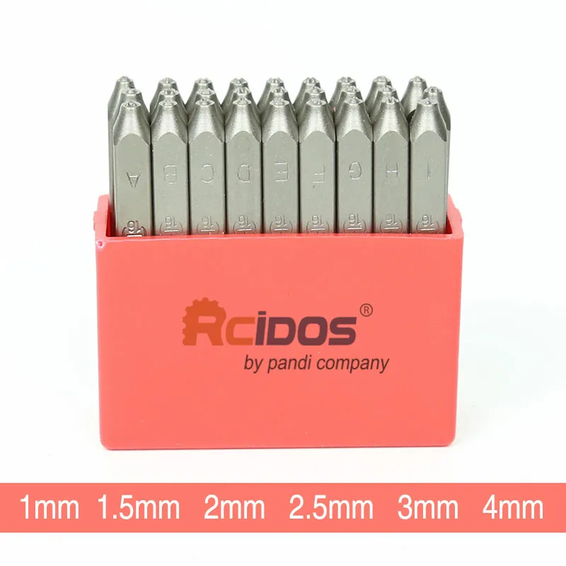 RCIDOS  YC Steel stamp  1/1.5/2/2.5/3/4 MM  Letters Standard Font style punch stamps alphabets(A-Z &) 27pcs/box