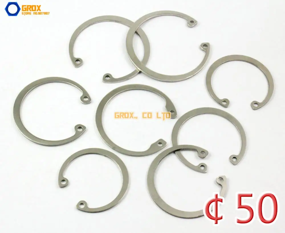 

10 Pieces 50mm 304 Stainless Steel Internal Circlip Snap Retaining Ring