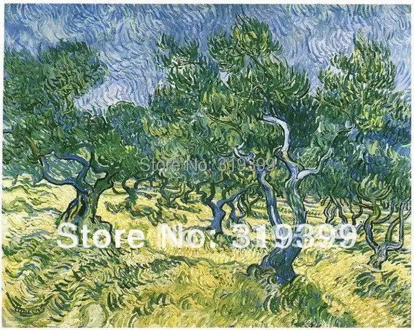 100% Hand‑Painted Oil Painting Reproduction On Linen Canvas Olive Grove By Vincent Van Gogh Famous Landscape Wall Art Home Deco