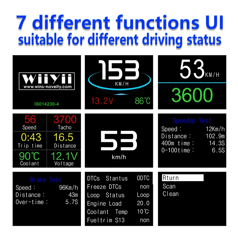 OBDSPACE P10 OBD2 Auto Scanner On-board Computer HUD Display Temperature Consumption Speedometer Gauge OBD 2 Car Diagnostic Tool