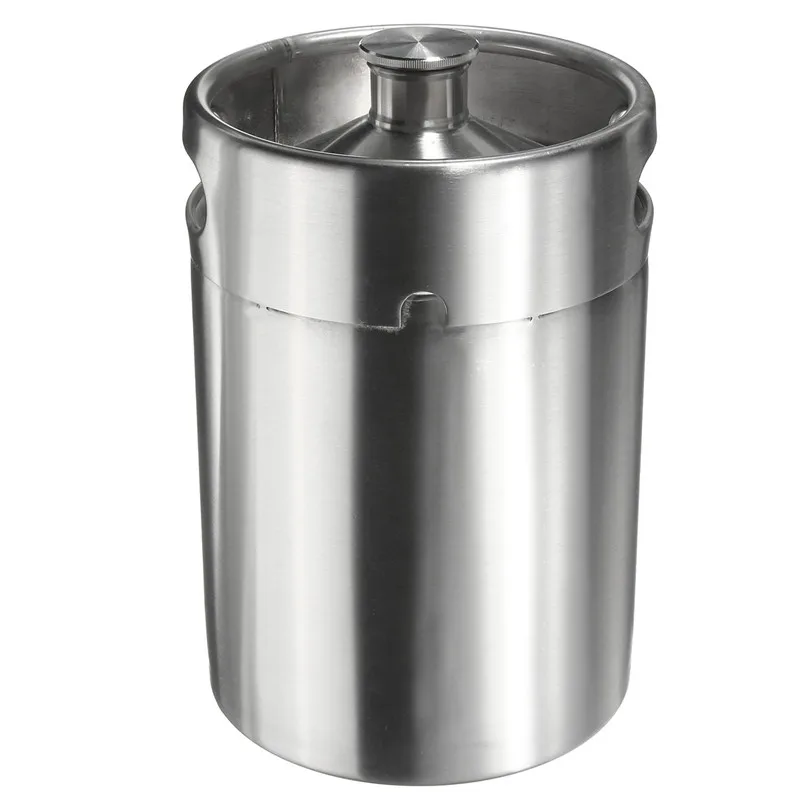 

Stainless Beer Kegs Portable Stainless Volume 5 Liter 176Oz Mini Keg Beer Growler Home Brew Draft Beer Pail Bar Accessories