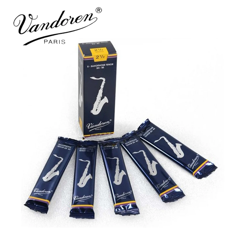 Original France Vandoren Traditional Saxophone Tenor Bb Reeds Strength 2.0# 2.5#, 3#, 3.5#, Box of 5