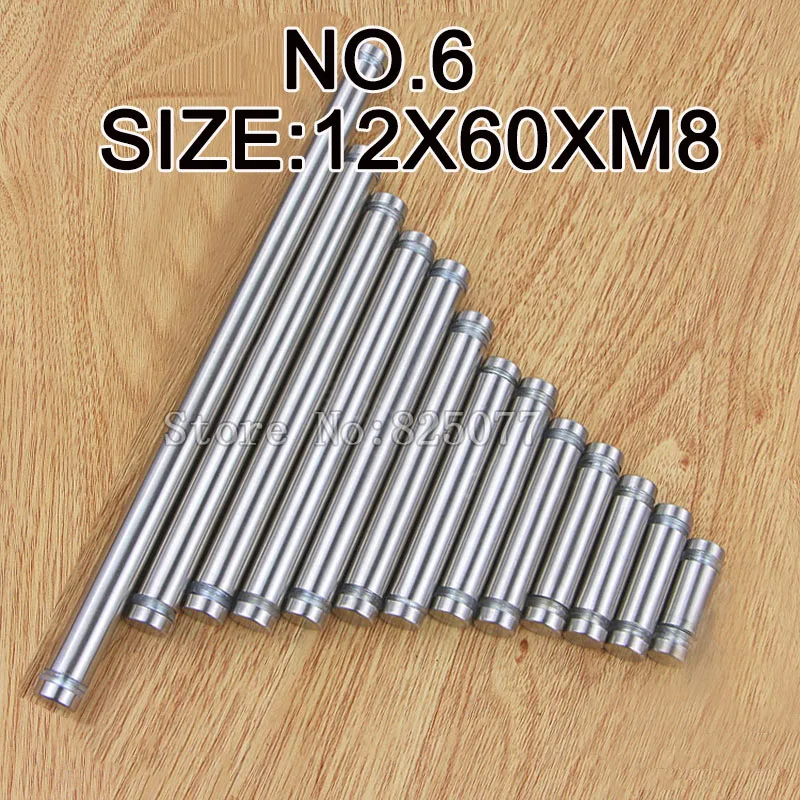 DHL 100PCS Diameter 12x60mm Stainless Steel Double Head Hollow Screw Acrylic Billboard Advertisement Fixing Screw KF977