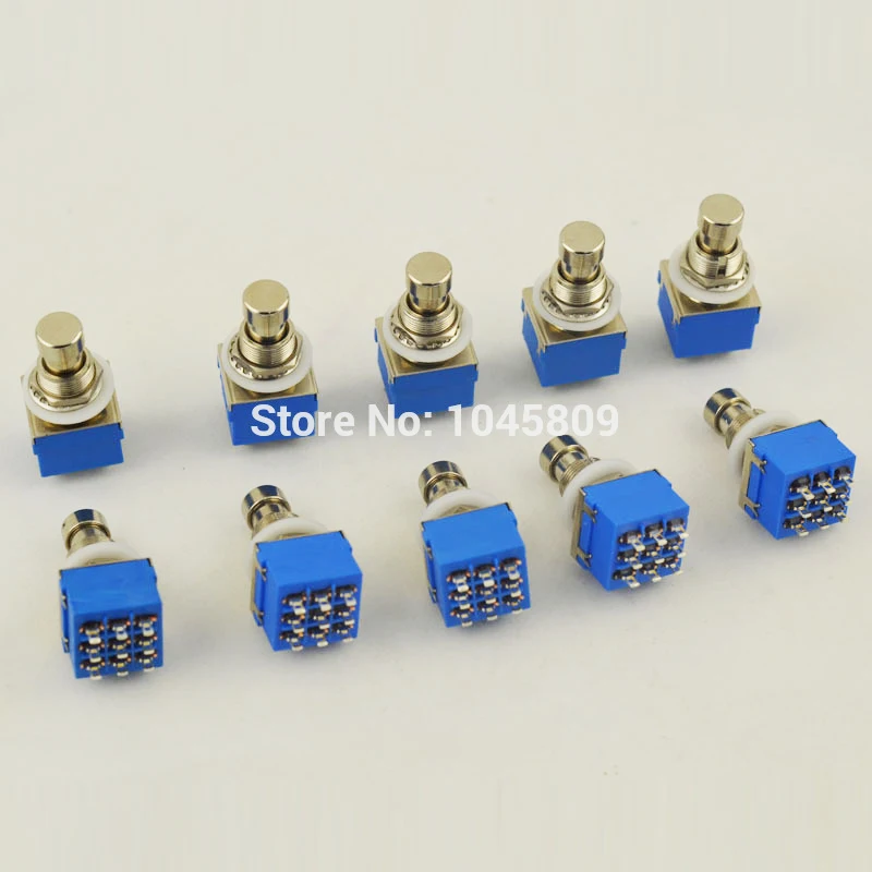 10 X  3PDT 9-PIN Guitar Effects Stomp Switch Pedal Box Foot Metal True Bypass Free Shipping