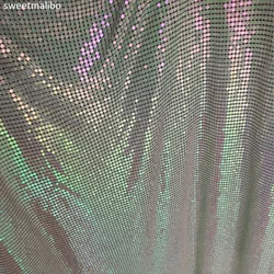 45*30CM White Iridescent Metal Mesh Fabric Metallic Cloth Sequin Sequined DIY Doll Belt sewing cloth dress Decoration Curtain