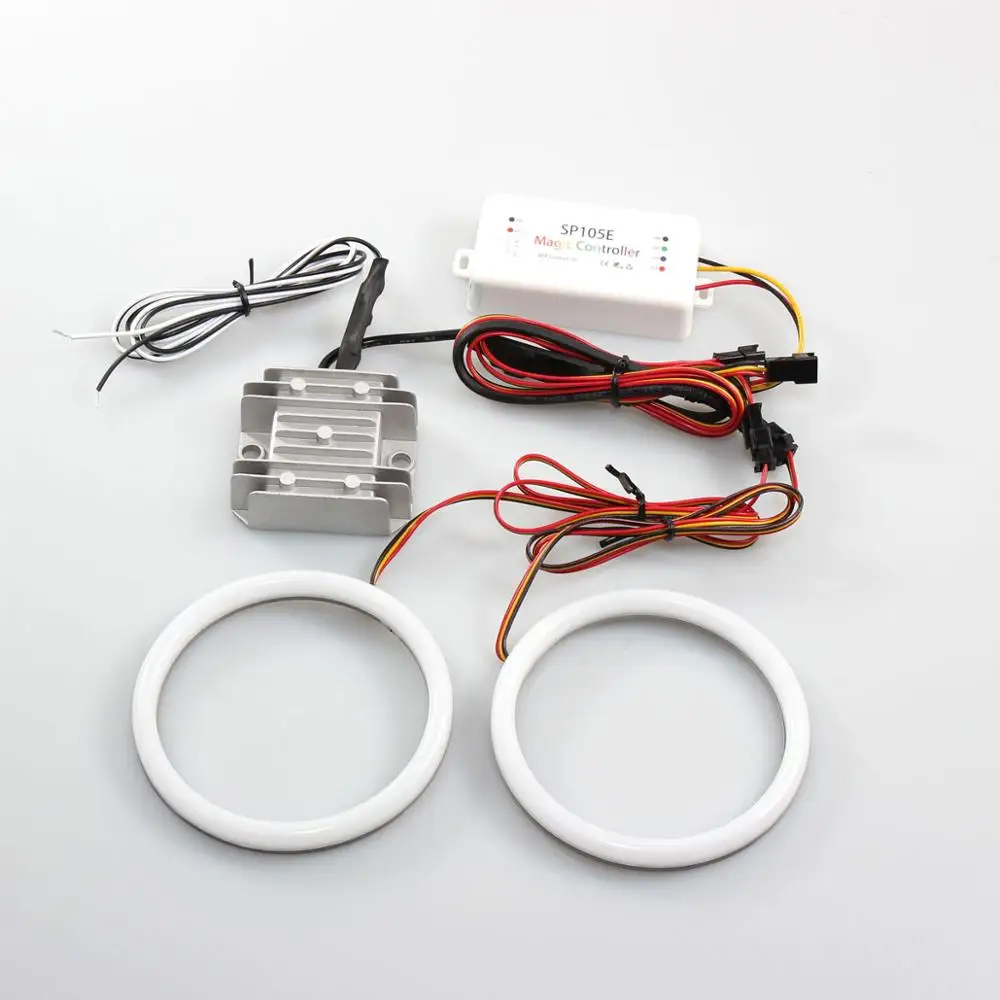 RGBW Angel Eyes Revolving Dynamic Cotton LED Sequential Flowing Bluetooth Wireless Control 70mm 80mm 90mm 100mm 106mm 160mm