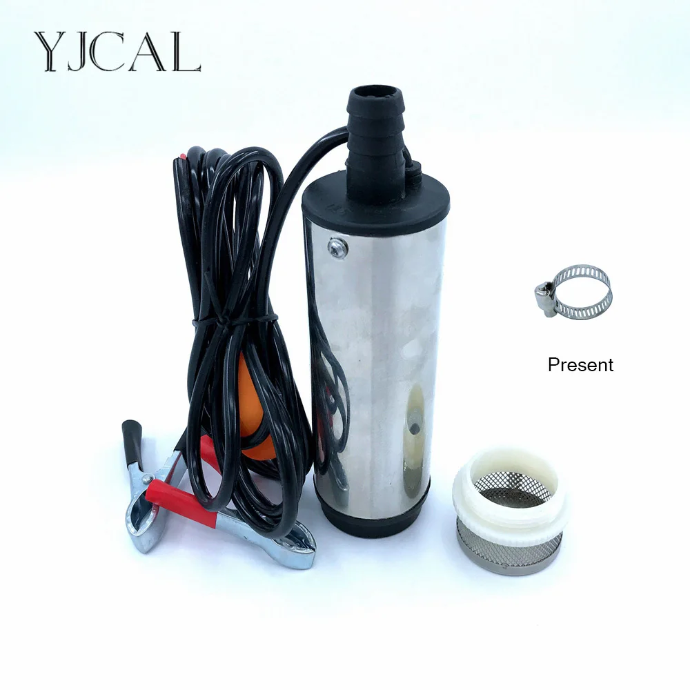 Submersible Diesel Fuel Water Oil Suction Pump With Filter Accessories Stainless Steel DC 12V 24V 30L/Min 60W Car Portable