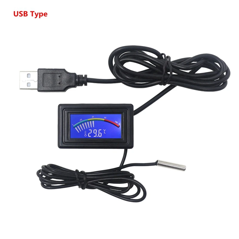 Ketotek usb Thermometer LCD Digital Pointer Car Water Temperature Meter Gauge C F MOD for Computer PC Aquarium Boilers