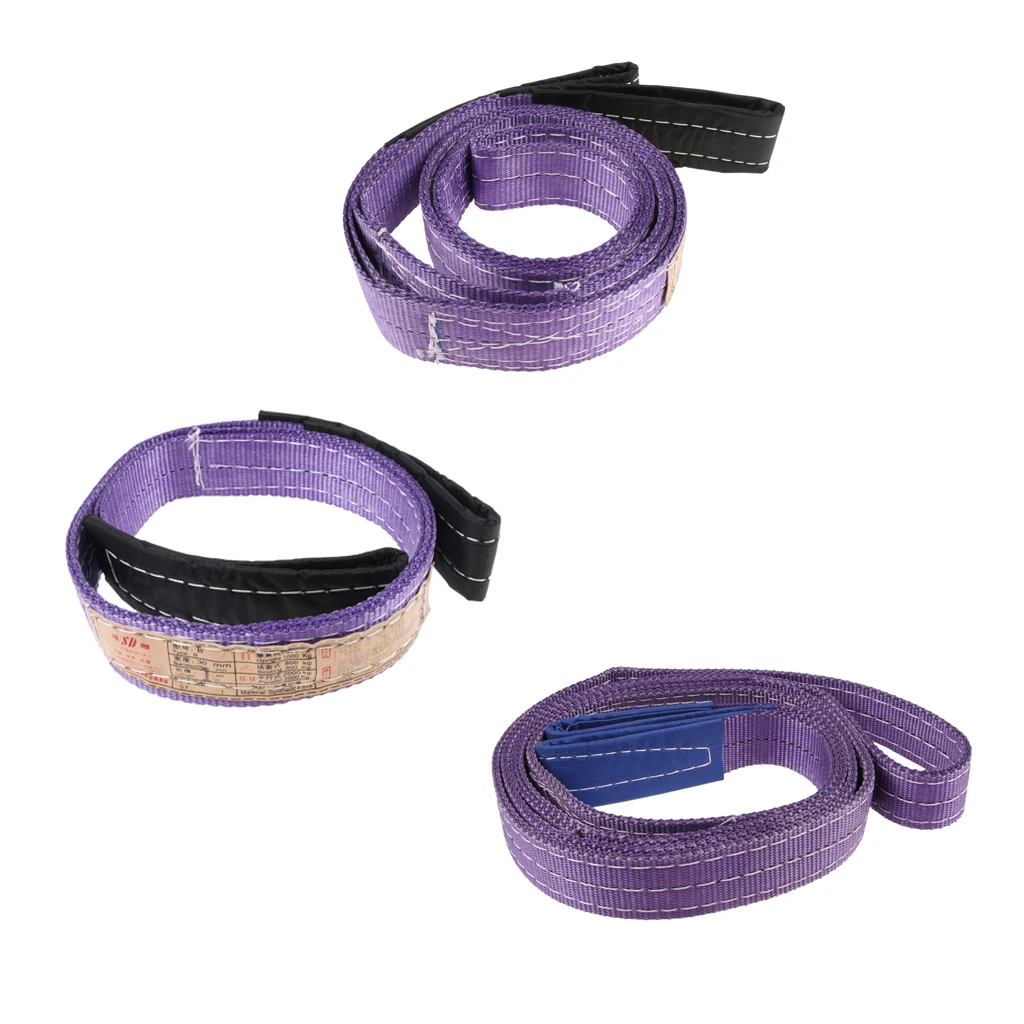 3.3ft 1m X 1000kg Double-layer Heavy Duty Tow Strap Rope Lifting Towing Pull Cable Road 2200lbs With Reinforced Loops