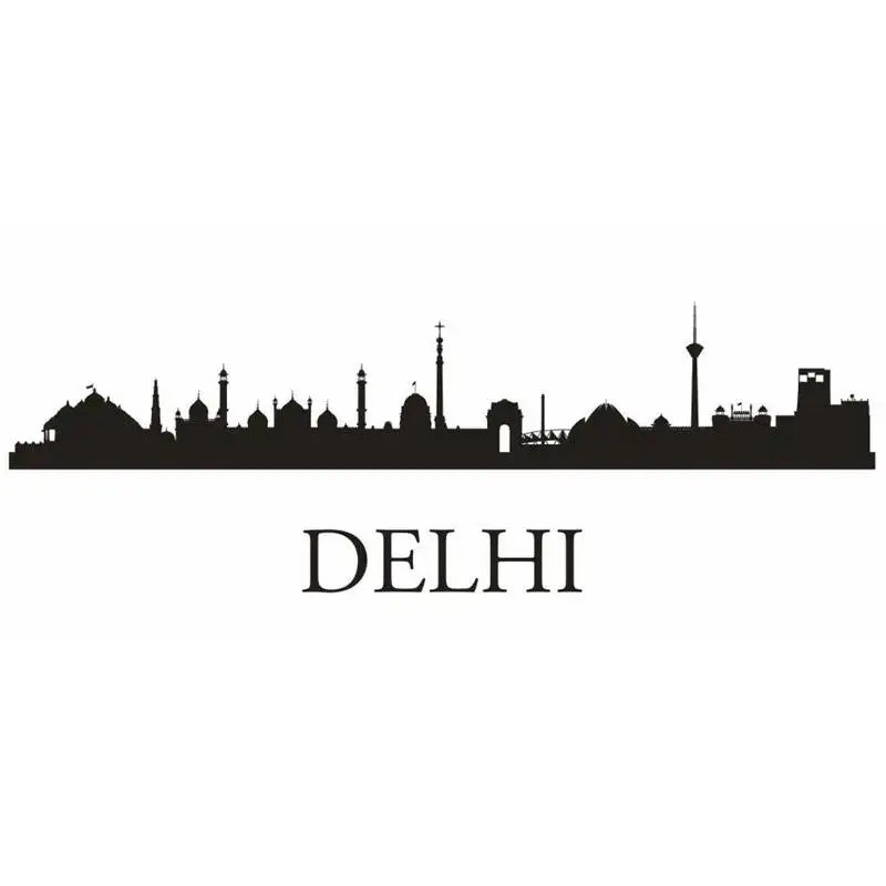 

DELHI City Decal Wall Sticker Vinyl Stickers Decor Mural Art Living Room Home Decoration Landmark Skyline Wall Decal