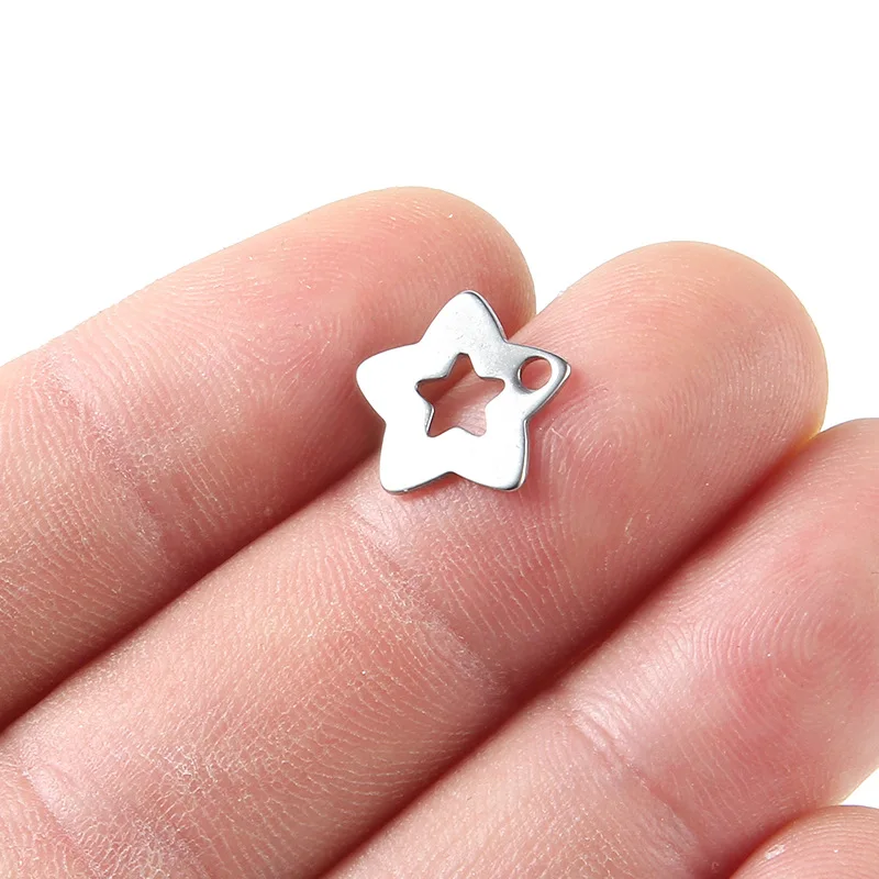 20pcs/bag Stainless Steel Jewelry Making DIY Findings Accessories Star Shape Dangle Pendant Charms