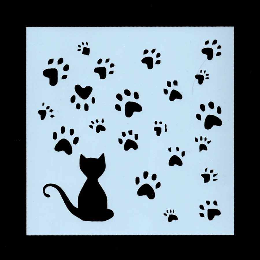 1Pcs New 13cm Cat Paw Footprint DIY Craft Layering Stencils Wall Painting Scrapbooking Stamping Embossing Album Card Template