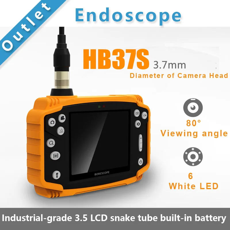 SmartFly HB37S – Endoscope LCD 3.7 ", 3.5mm, 1 mètre, Endoscope, boroscope, serpent, Inspection DVR, véhicule, Pipeline