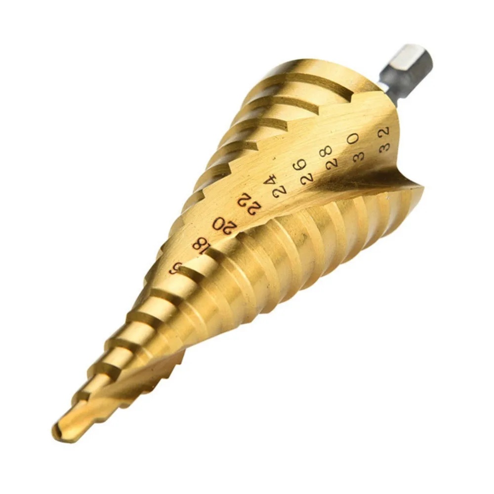 Drillforce 3 قطعة 4-12/20/32 مللي متر HSS خطوة مثقاب الخشب s مجموعة دوامة مخدد مركز الأساسية ثقب القاطع عرافة الحفر التيتانيوم مخروط مثقاب الخشب